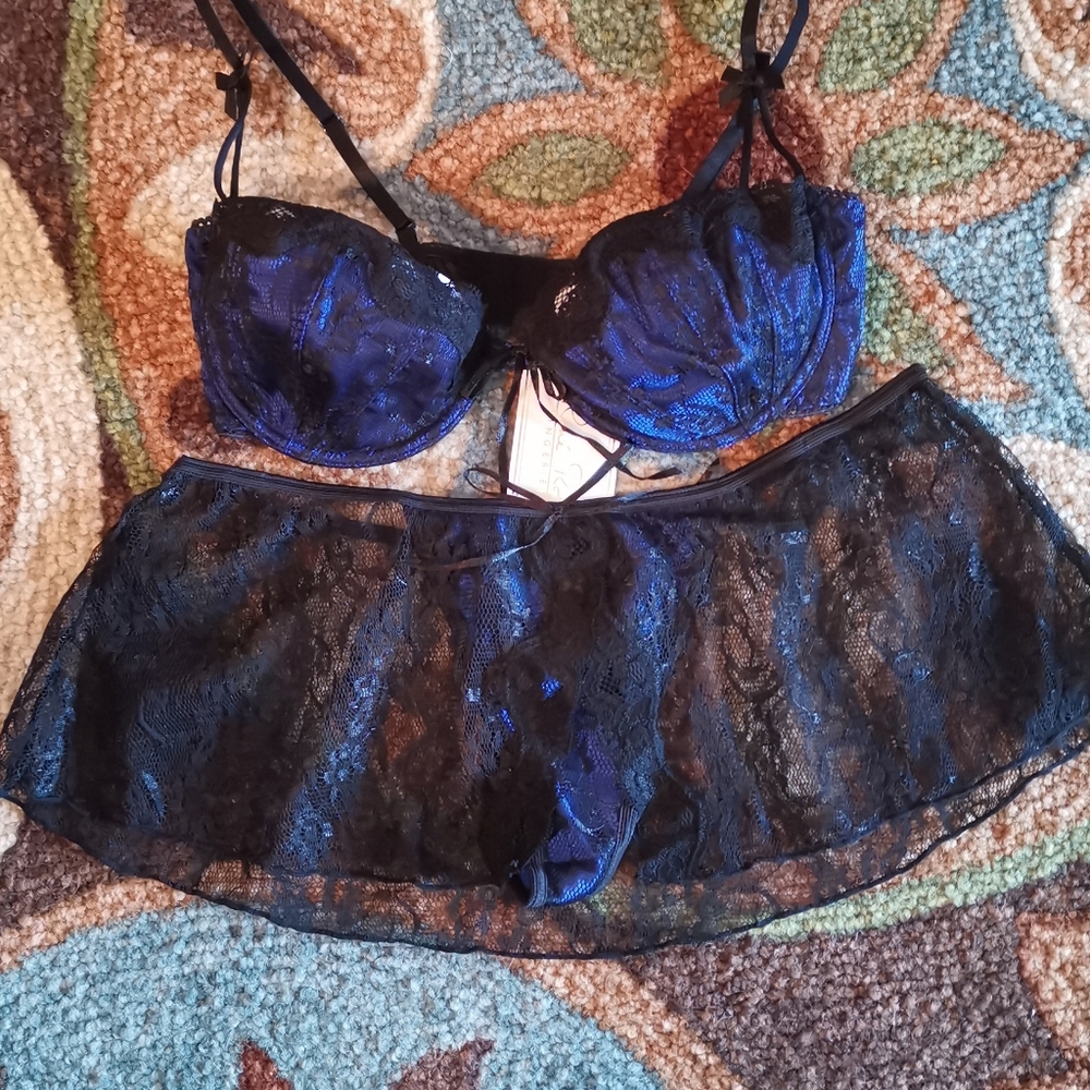 Rene Rofe Blue Lace Bra - Picture 16 of 16